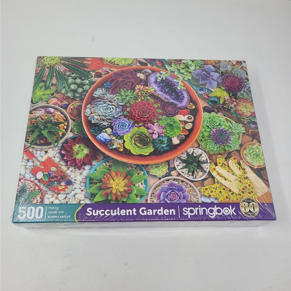 Springbok Succulent Garden 500 Piece Jigsaw Puzzle New Sealed Flowers Plants